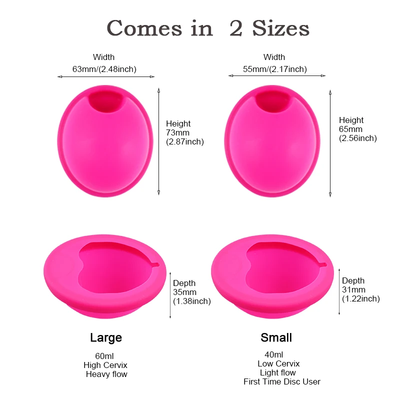 Period Disk Reusable Female Medical Silicone High/Low Cervix Menstrual Disc with Sterilizer and Case Kit Set Menstruation Cup