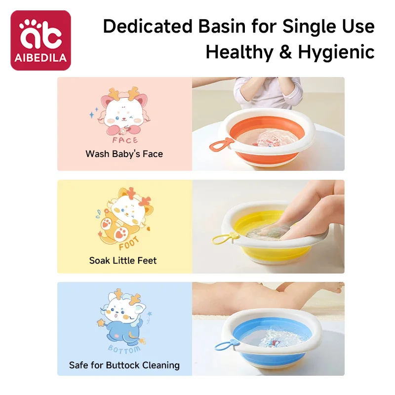 AIBEDILA New Foldable Baby Wash Basin Special Basin for Newborn Baby Butt Washing Household Small Basin for Infants & Kids