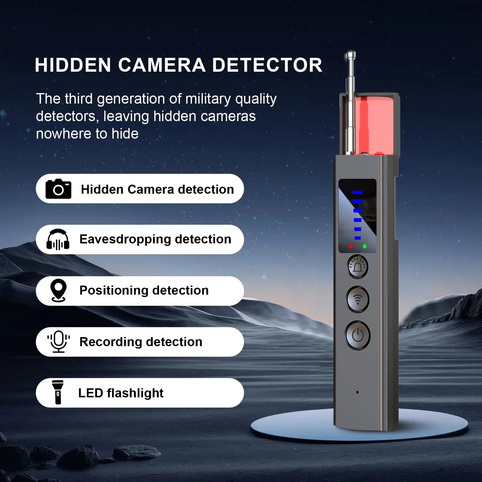 

Детектор скрытых камер X16: Профессиональный RF-сканер для обнаружения жучков и GPS-трекеров, устройство для защиты от шпионажа