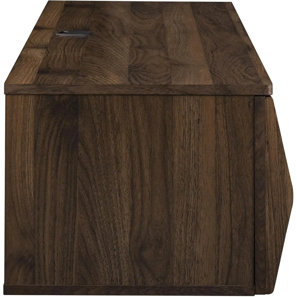 Suporte de TV de parede Vaughn de 64 polegadas em nogueira - centro de entretenimento flutuante