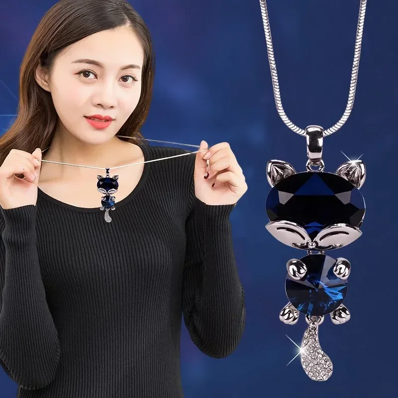 Cute Cat Long Necklaces & Pendants for Women Maxi Collier Femme Fashion Necklace Statement Colar Accessories Jewelry 2026