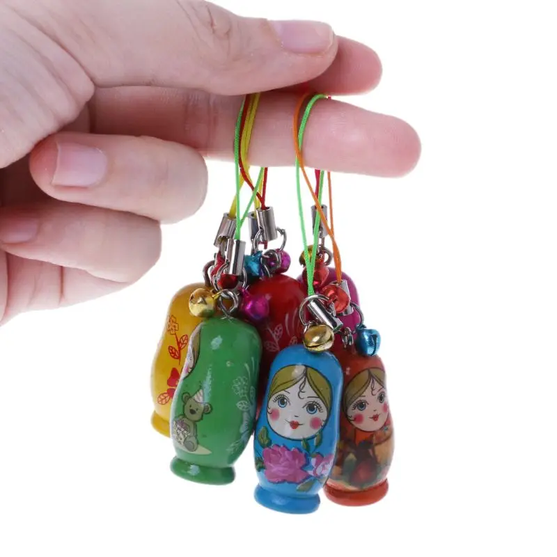 Handmade Matryoshka Stacking Nested Dolls Souvenir Pendant Kids’ Favor Bag Accs