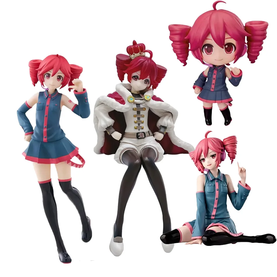 4 Style Kasane Teto Twin-Tail Anime Girl Figure PVC Collectible Dolls with Two Poses, Cute Character Statues for Desktop Deco