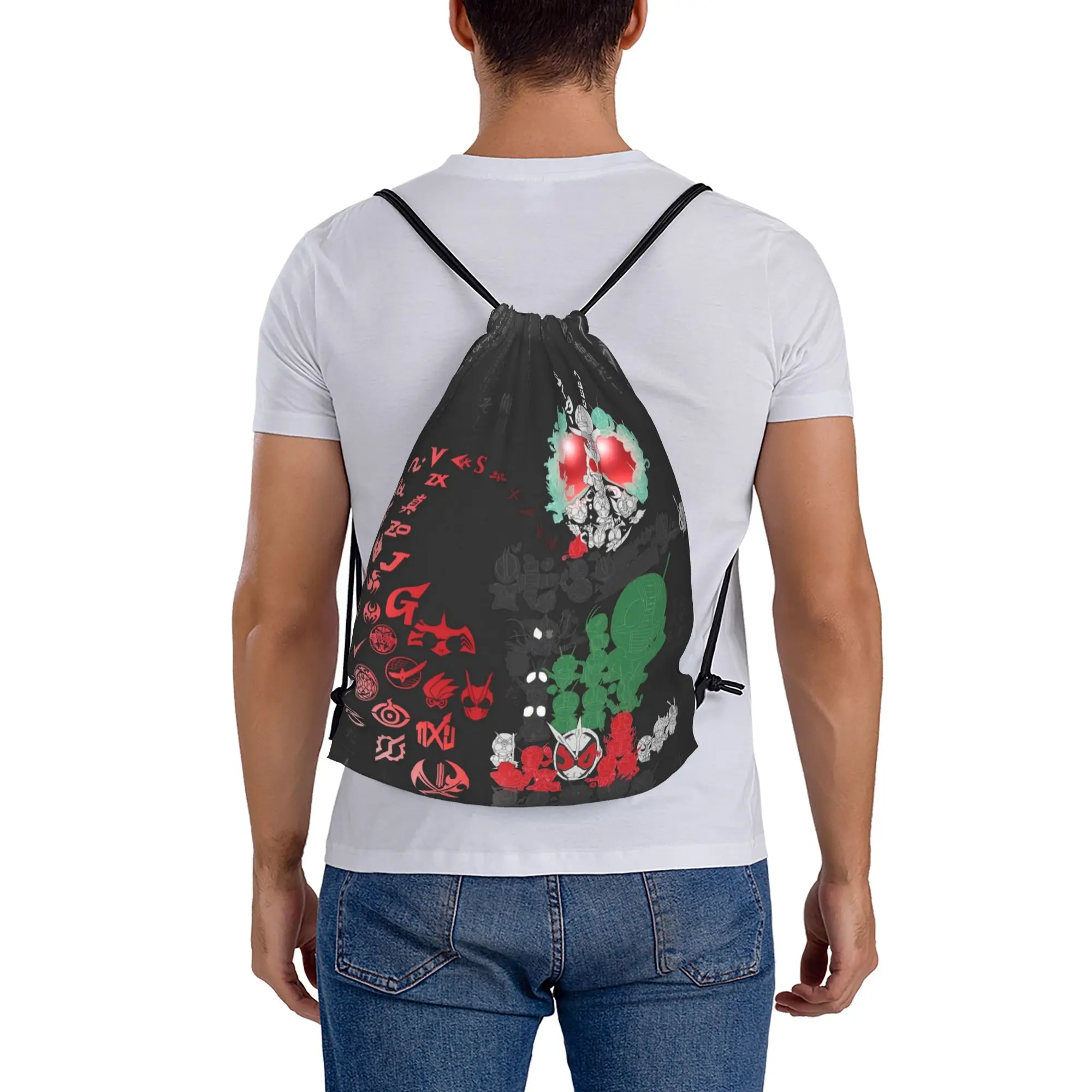 

Портативный рюкзак-мешок Kamen Rider 16 BANDAI для покупок, для занятий спортом, для обуви
