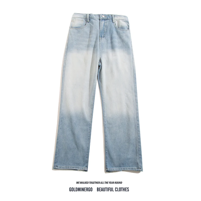 

Мужские и женские свободные джинсы прямого кроя American Vibe, весенне-летние износостойкие повседневные длинные брюки в ярком цвете