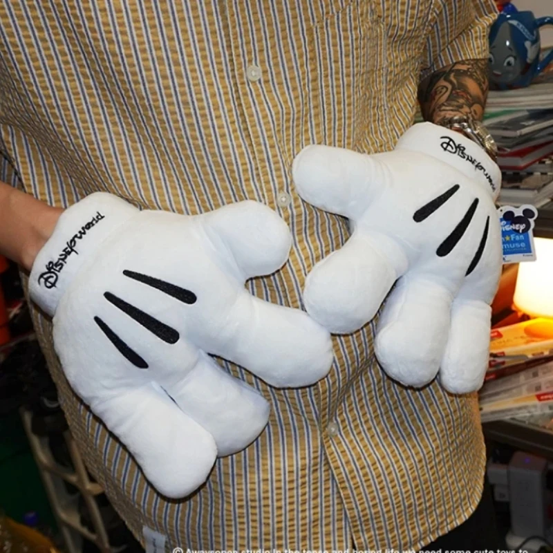 Disney-guantes de peluche de mickey mouse, manoplas divertidas de pata grande para Cosplay, guantes blancos para actuación, accesorios para muñecas, regalo de juguete