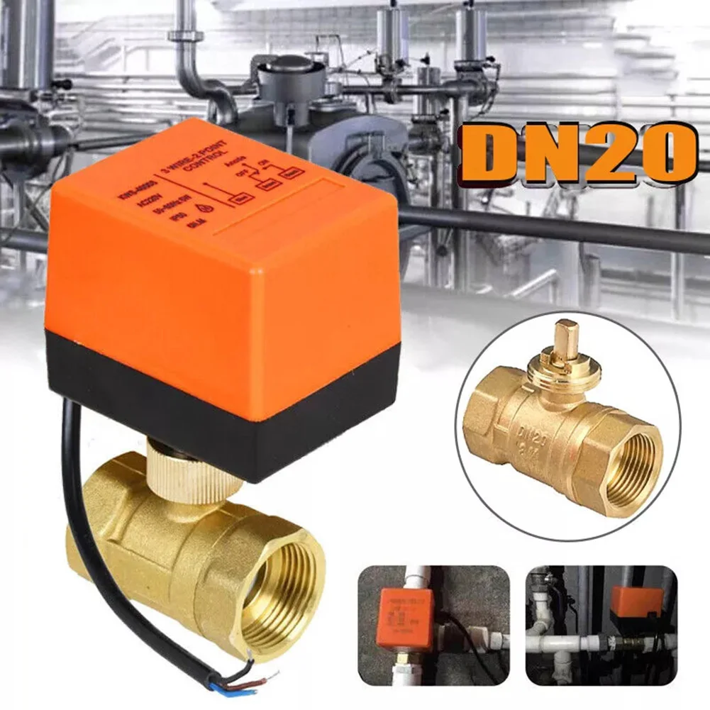 Electric Ball Valve DN20 AC220V 2 Way 2 Wire Synchronous Motor Normally Open  NPT Threaded Fan Coil Electric Valve