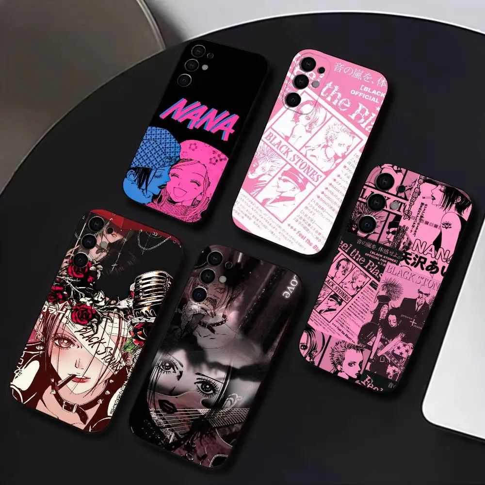 حافظة هاتف نانا كلاسيكية يابانية لهاتف سامسونج S25، S24، S21، S22، S23، S30، Ultra، S20، Plus، غطاء أسود من السيليكون الناعم #1