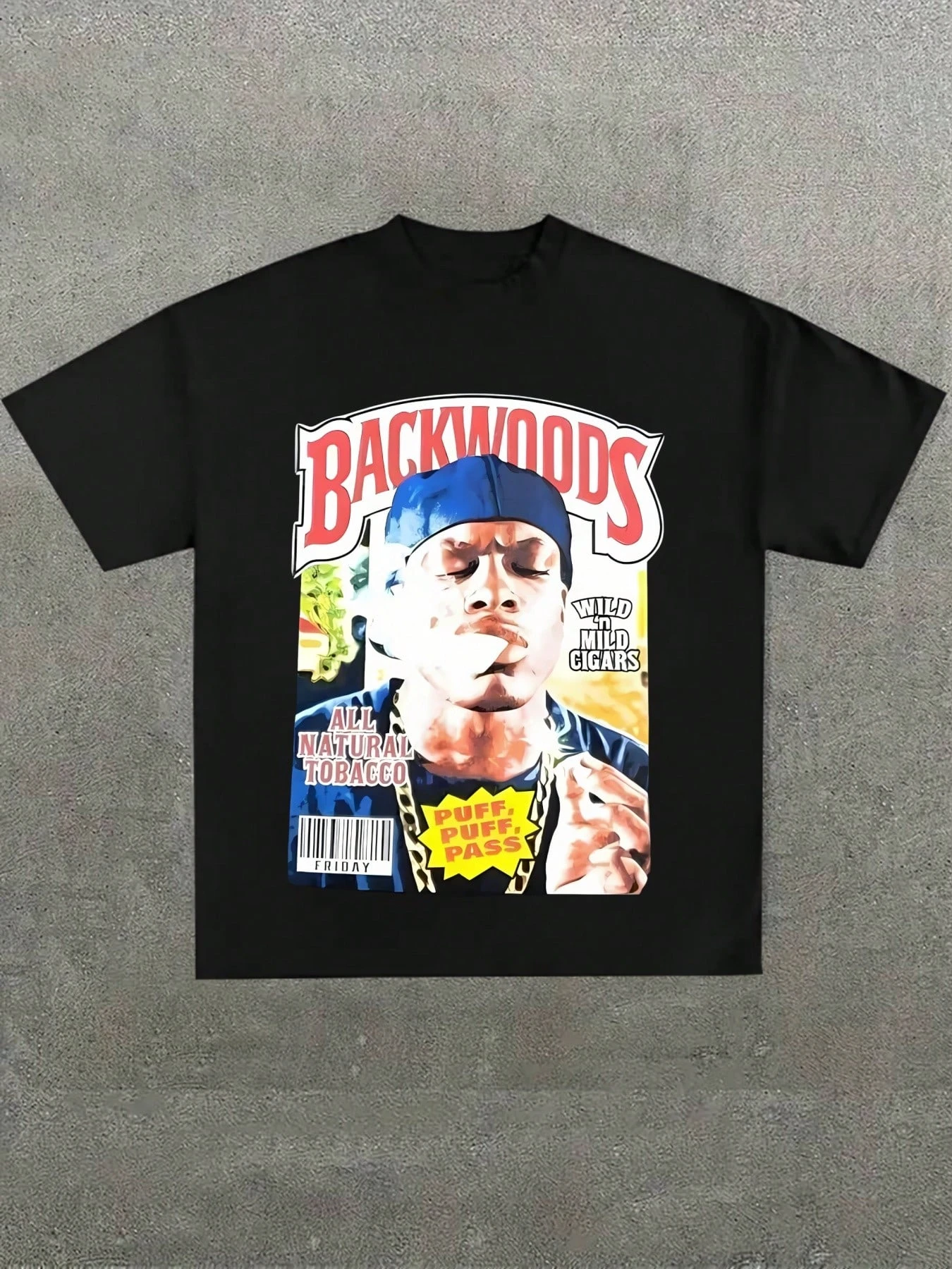 Camiseta Backwoods para hombre, camiseta con estampado de Friday Movie Smokey, camiseta de manga corta con cuello redondo, ropa Unisex Y2k para mujer, ropa para hombre