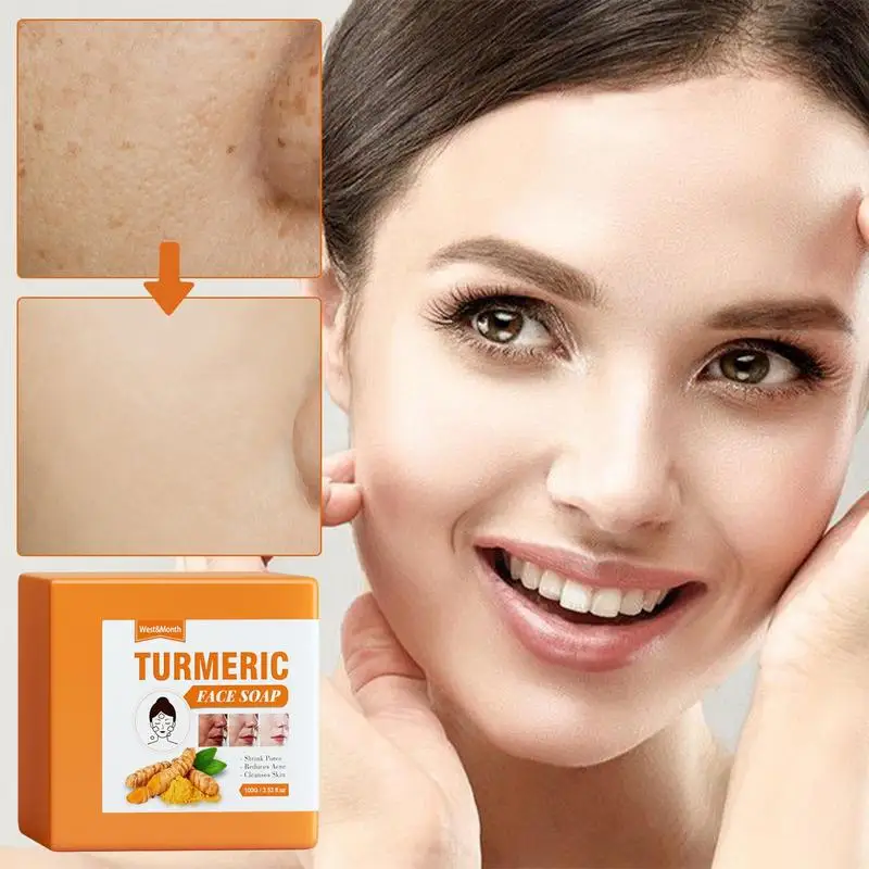 100g Turmeric Soap Bar Face Body Hyperpigmentation Handmade Soap Body Cleaning Lightening Cleansers Soap Brightening Face Soap