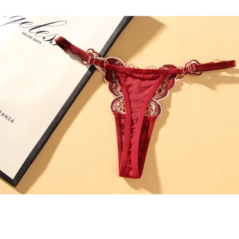 Personalized Fashion Underwear Butterfly Sexy Cute High Beauty Embroidery Adjustable Low Waist New Style Versatile Wholesale 3