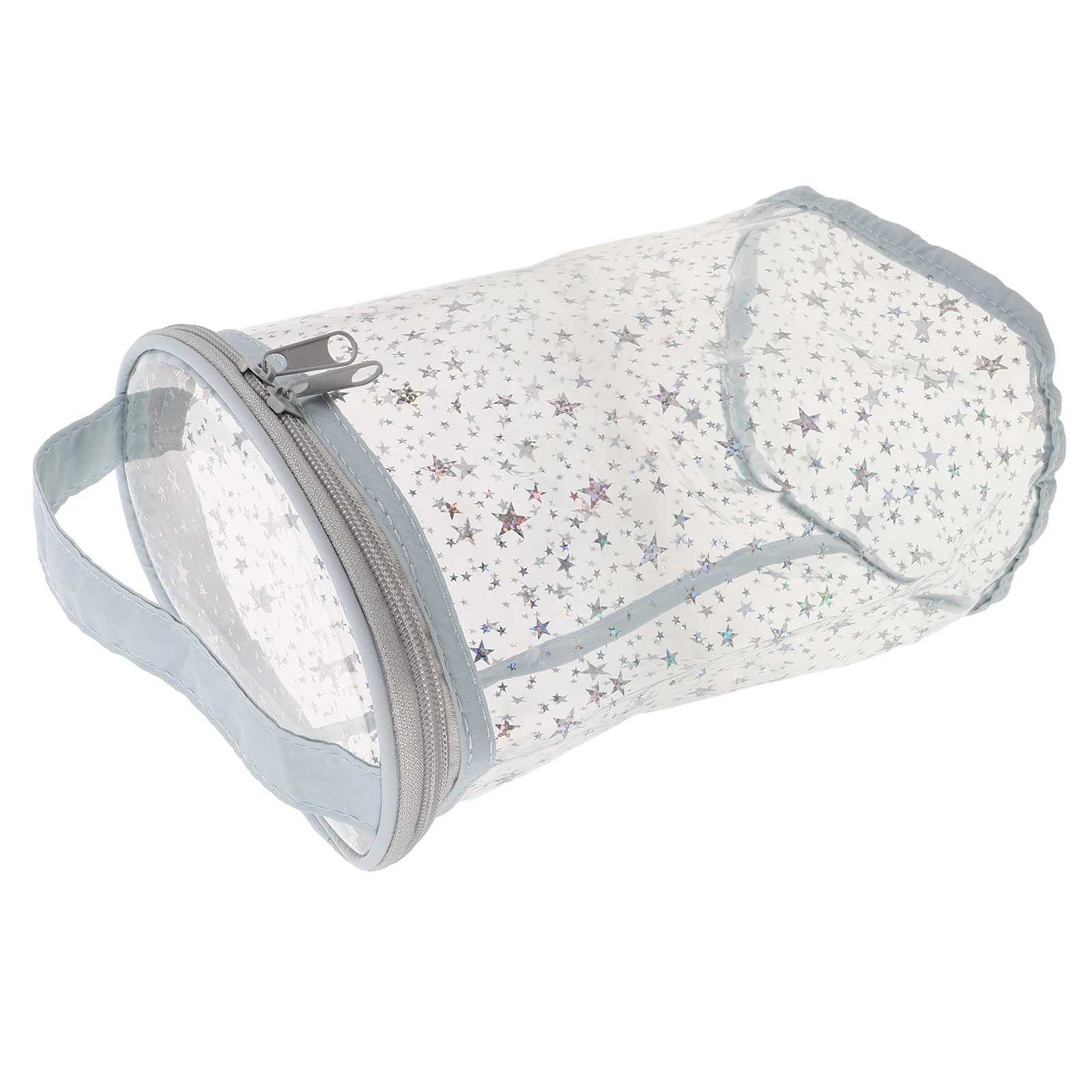 

Waterproof Travel Makeup Organizer Large Capacity Clear Pouch Durable Zipper Storage For Bathroom Trips Silver Portable