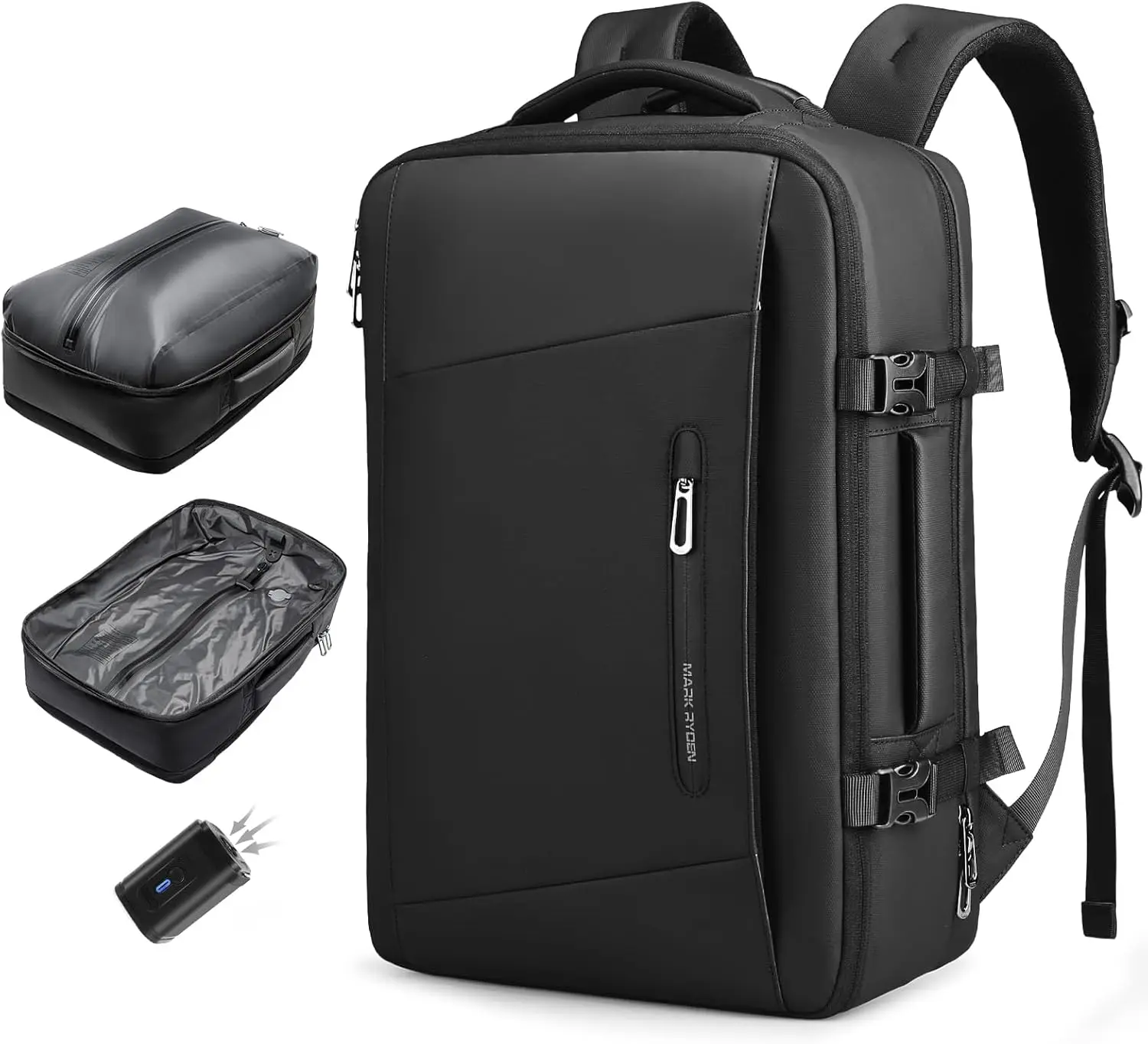 

35L Vacuum Compression Backpack with Air Pump, Water Resistant Travel Bag for Business Trips