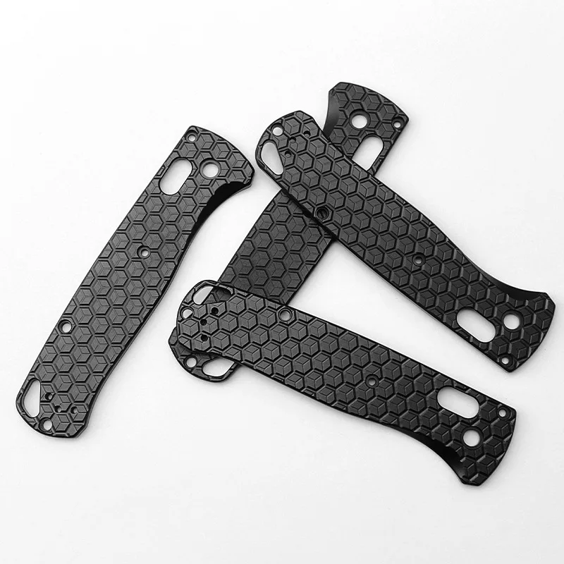 Novo padrão hexagonal liga de alumínio faca escala aderência remendos para genuíno benchmade bugout 535 alças diy fazer acessórios