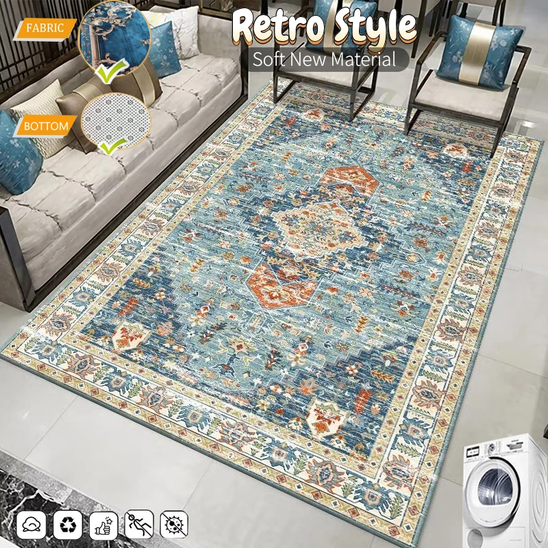 Oriental Bohemian Carpets for Living Room Decoration Retro Bedroom Carpet Classical Area Rugs Non-slip Old Style Rug Home Mats