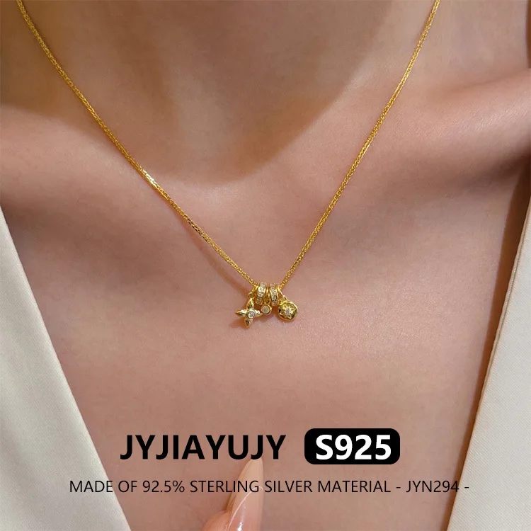 

JYJIAYUJY 100% цельное оригинальное ожерелье из стерлингового серебра S925, 10 мм, метеорный циркон, модные ювелирные изделия, подарок на каждый день, JYN294