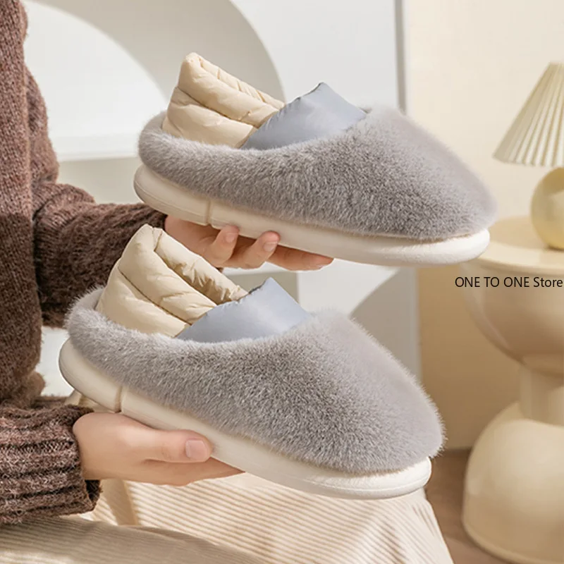 

Winter Warm Plush Pregnant Mother Confinement Shoes Women's New Home Thick Sole Stepping on Feeling Wool Wool Heel Cotton Shoes