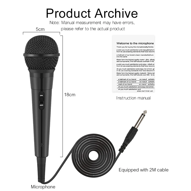Portable 6.5mm Stereo Studio Mic KTV Karaoke Mini Microphone For Cell Phone Laptop PC Desktop Wired Uni-directional Handheld Mic