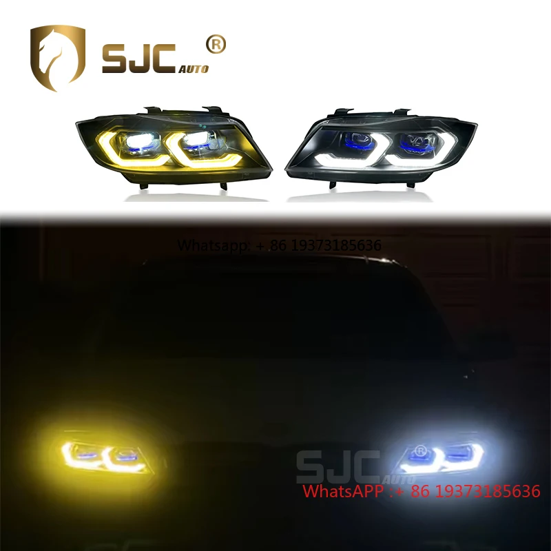 

SJC Автомобиль для BMW 3 серии E90 Фара в сборе Модифицированный ангельский глаз Двойная линза Светодиодные дневные ходовые огни Поворотник
