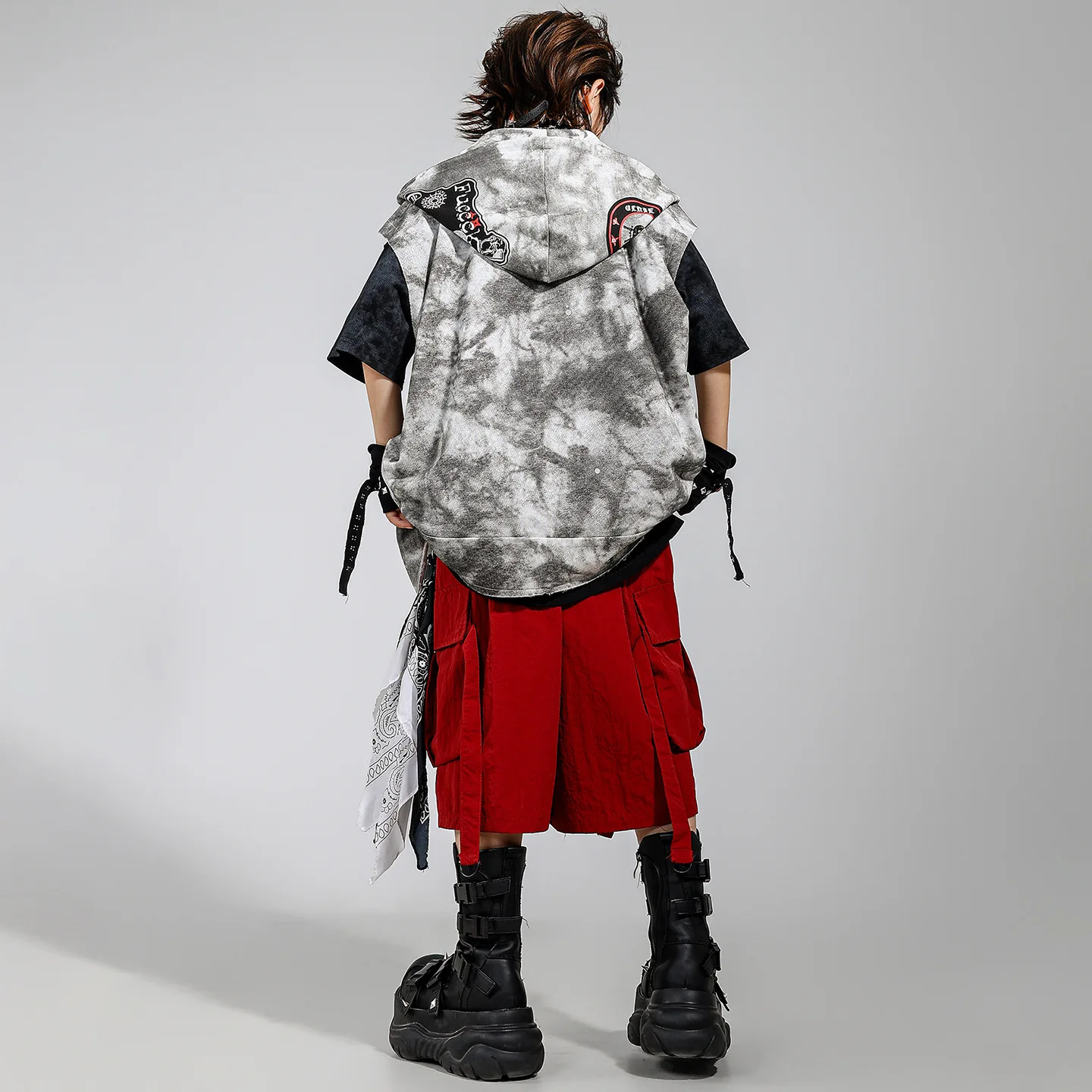 طفل Kpop الهيب هوب الملابس الأبيض طباعة هوديي سترة سوداء إلكتروني تي شيرت أحمر حزام البضائع السراويل لفتاة صبي ملابس رقص الملابس