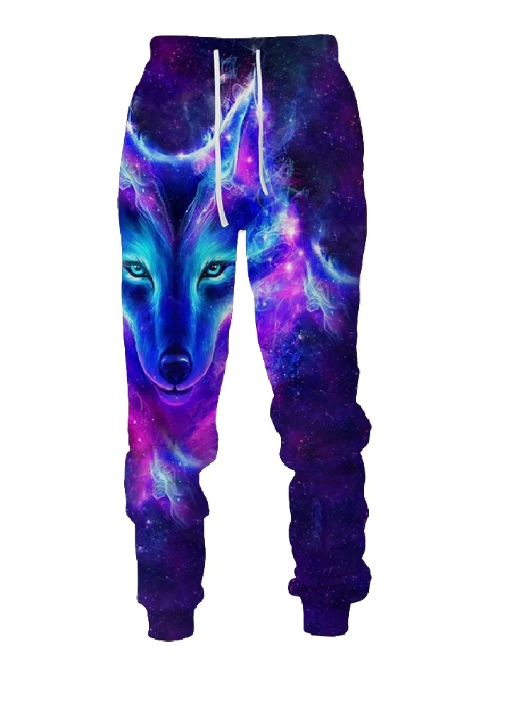 New Wolf Graphic Print Pants Men Sportwear Joggers Long Pants Men\'s Outdoor Fashion Sweatpants Male Hip Hop Casual Trousers