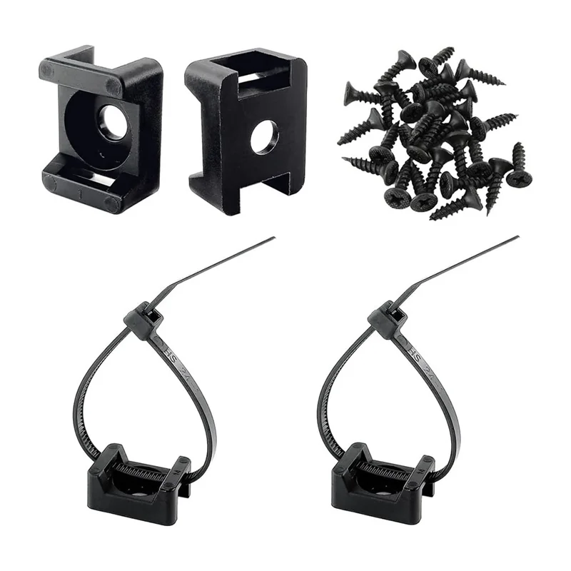 

Hsaddle Type Cable Zip Tie Mounts Base Kit With Screw Hole,Set Strong 6 Inch Nylon Cable Ties And Screws Each 100 PCS-AA26