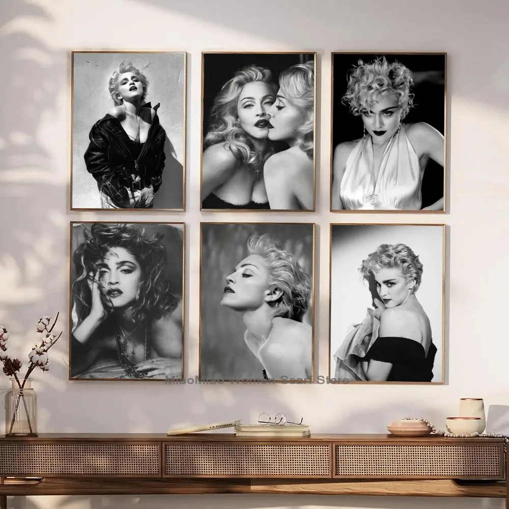 Singer M-Madonna Poster Stickers Living Room Bedroom Entrance Cafe Wall Art Decoration Painting Kawaii Room Decor Aesthetic