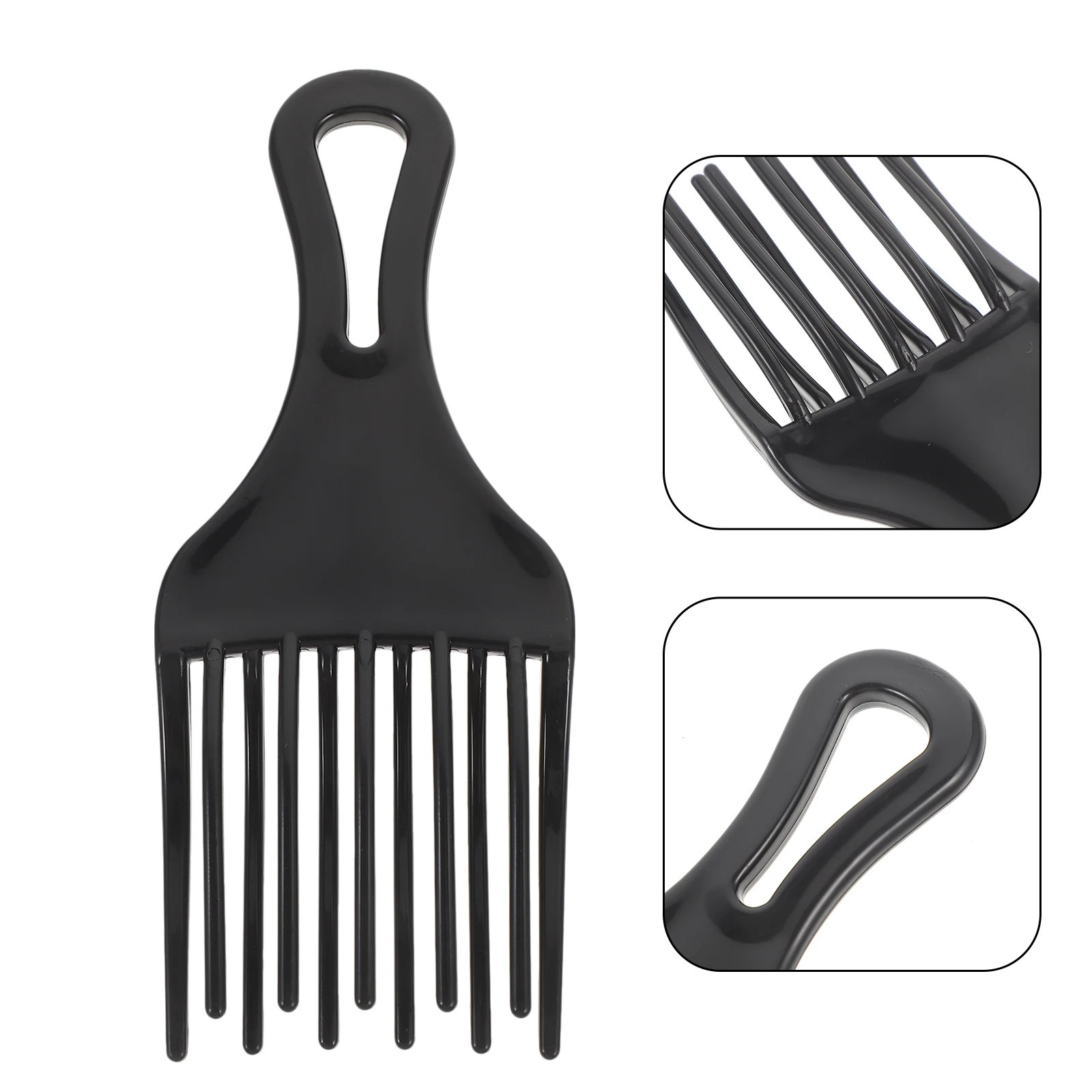 

2pcs Wide Tooth Comb Plastic Hairdressing Rake Detangling Salon Styling Comb Scalp Massage Smooth Teeth Black Size S