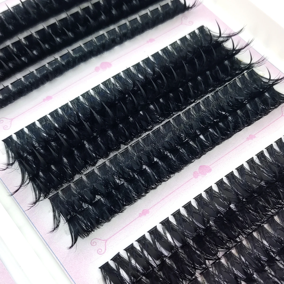 HBZGTLAD 200D-60D Volumen-Wimpernbüschel mit Spitzenenden, 5D Flauschige Wimpernbüschel, Manga-Wimpern, Einzelne Wimpernbüschel, Verlängerte Wimpern – Detail 14