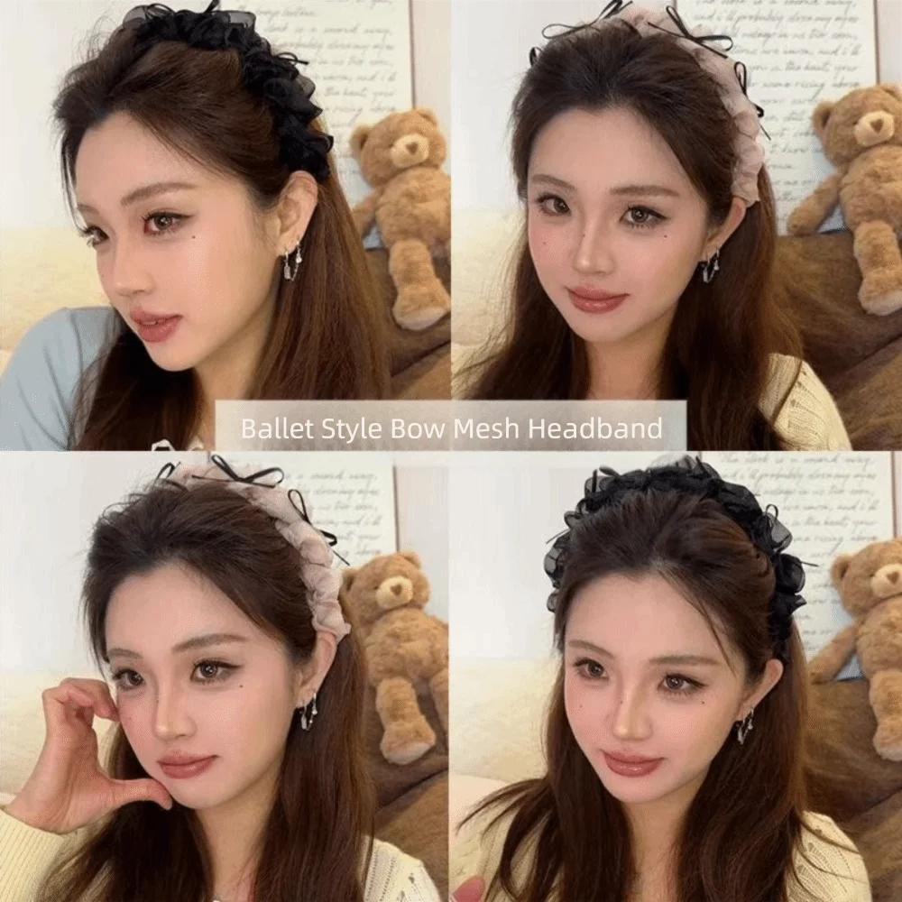 ที่คาดผมผู้หญิงแบบลูกไม้ตาข่าย ดีไซน์หรูหรา กันลื่น โบว์จีบ ถักเปีย พร้อมซี่หวีในตัว อุปกรณ์เสริมผม