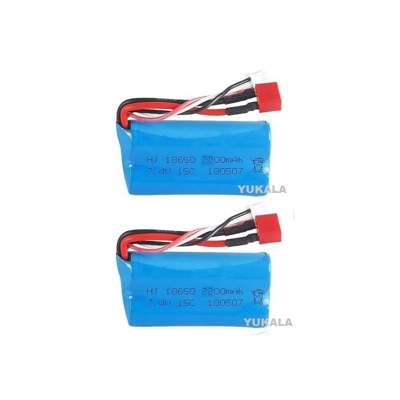 7.4 v 2200 mAh 18650 แบตเตอรี่ Li - Ion/7.4 v USB สําหรับ Wltoys 12423/10428/12429/12401/12402/12402A RC Cars RC รถบรรทุก