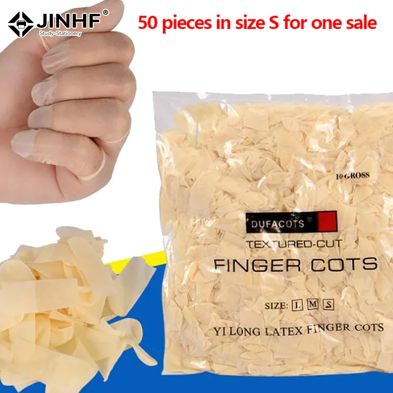 New 50pcs/pack Disposable Latex Finger Cover Rubber Non-slip Anti-static Finger Cots Fingertips Protector Gloves Nail Art Tool