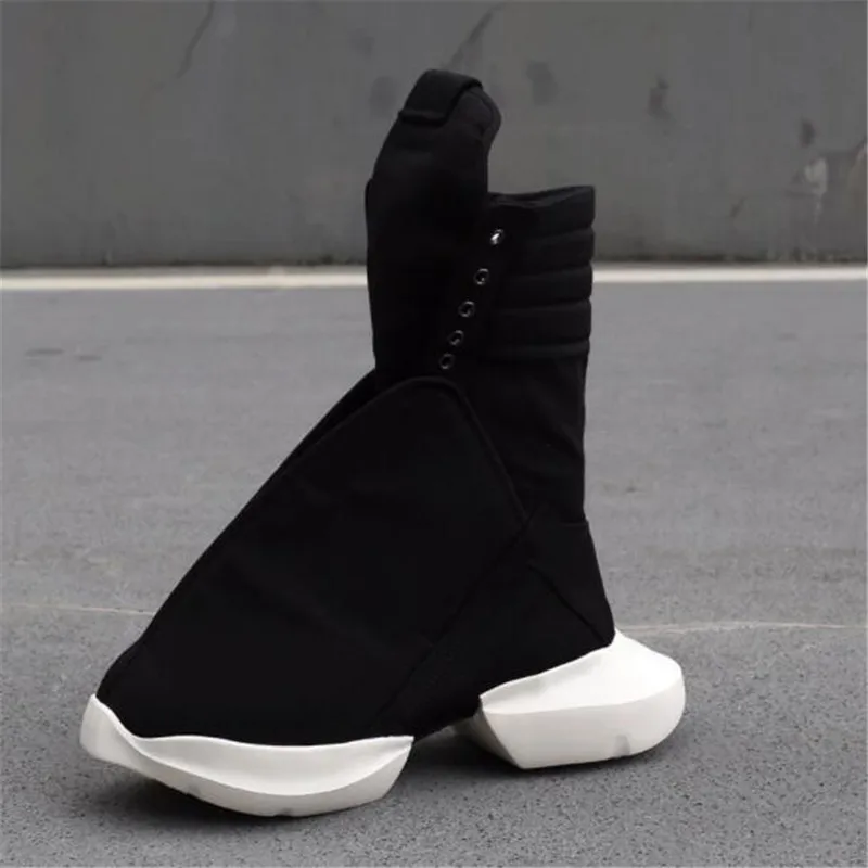 Men Motorcycle Boots Black  High Heel  Man Boot Fashion Mens Platform Boot