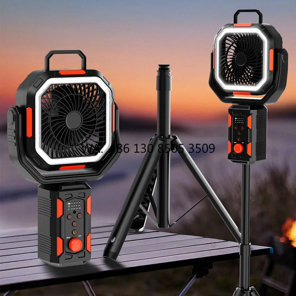 

LED Digital Display Rechargeable Fan 4 Speed Portable 20000mAh Stand Camping Table Fan with Power Bank Function for Outdoor Use
