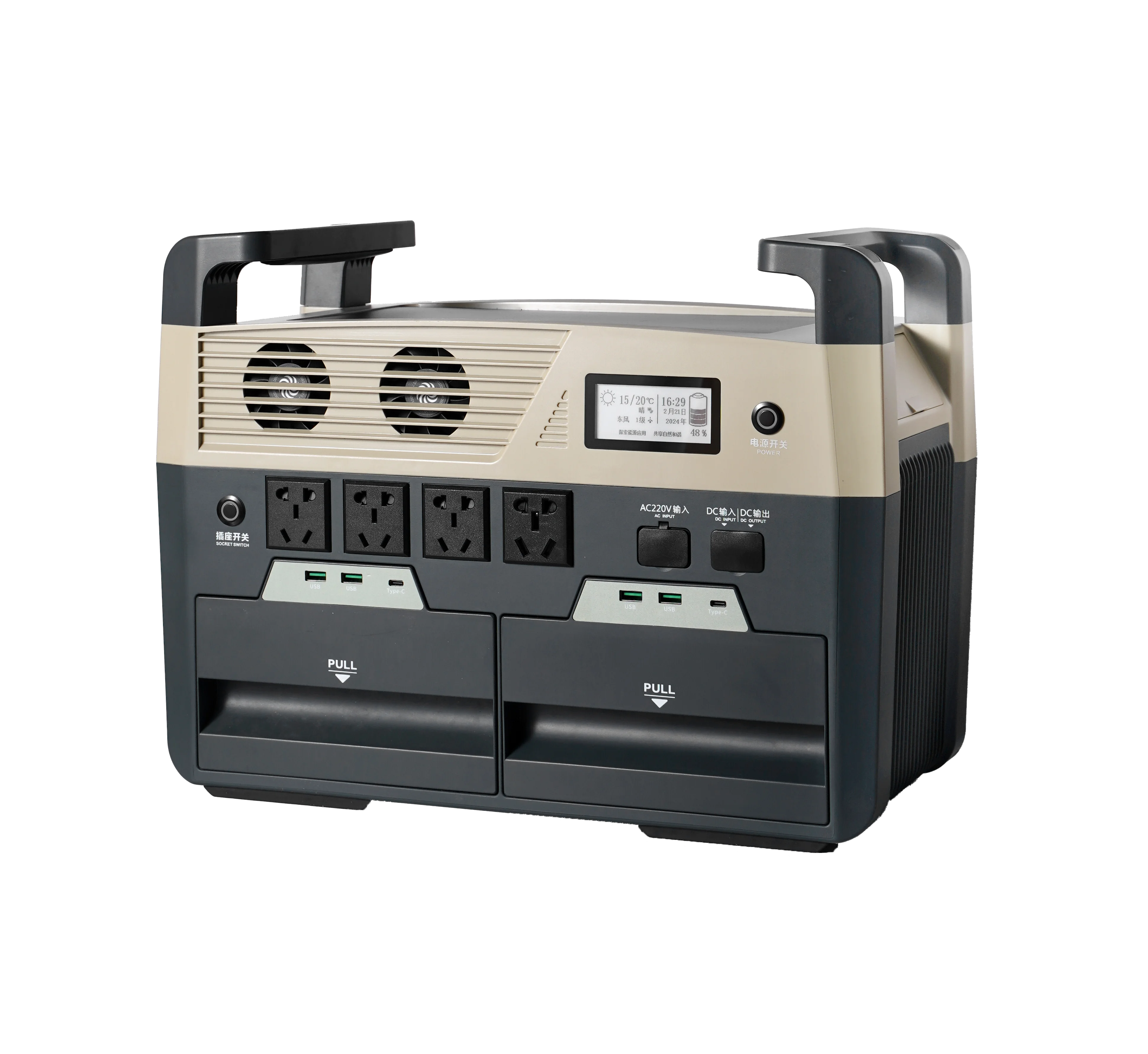 3600W Lightweight Semi-Solid State Battery Power Station Solar Powered EV Car Charging Outdoor Emergency Generator
