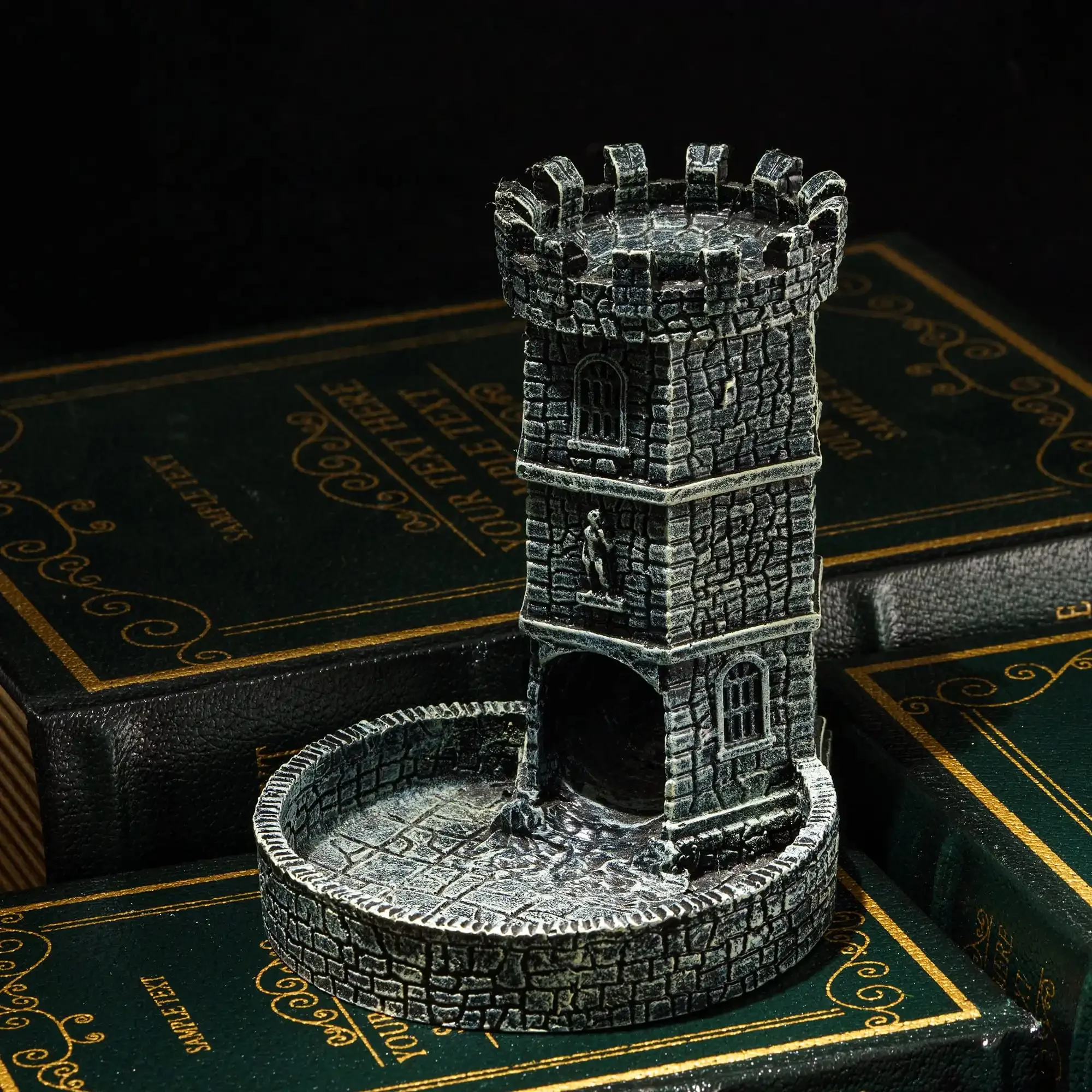 Hollow Castle Xmas Gifts Ornaments DND Dice Tower Fish tank Decor Citywall Ancient Tower for DND Game Outdoor Home Decoration