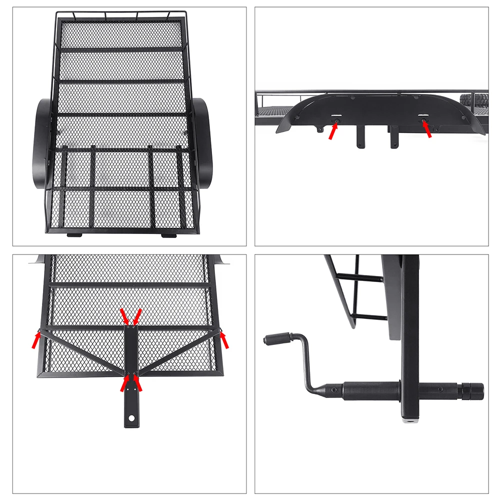 

TRINOOD Metal 57.5 * 36cm Oversized Heavy Duty RC Trailer Hopper Frame with Wheels For 1/5 1/8 1/10 RC Crawler Car Upgrade Parts