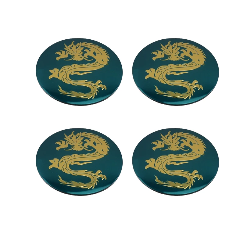 4PCS 56mm Universal Dragon Badge Car Wheel Center Emblem Hub Sticker For BMW Toyota Honda KIA Nissan Opel Peugeot Jeep VW