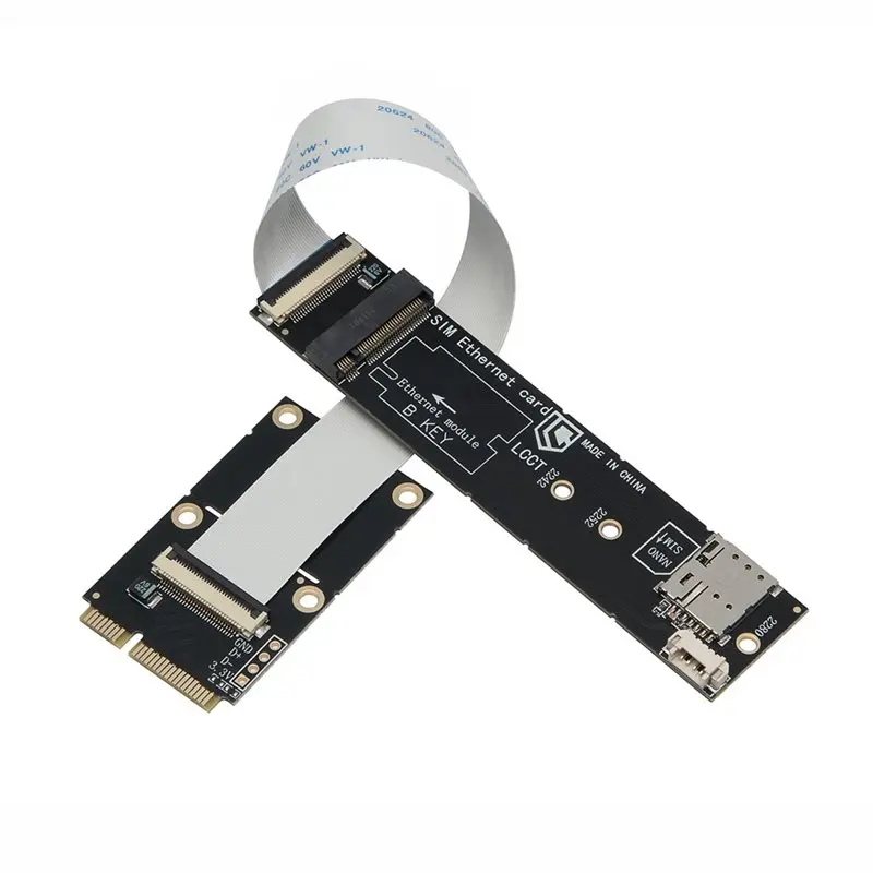 Mini PCI-E To M.2 Key-B WWAN Adapter Card With NANO SIM Slot, Supports 3G/4G/5G Modules & USB/PCI-E Signals