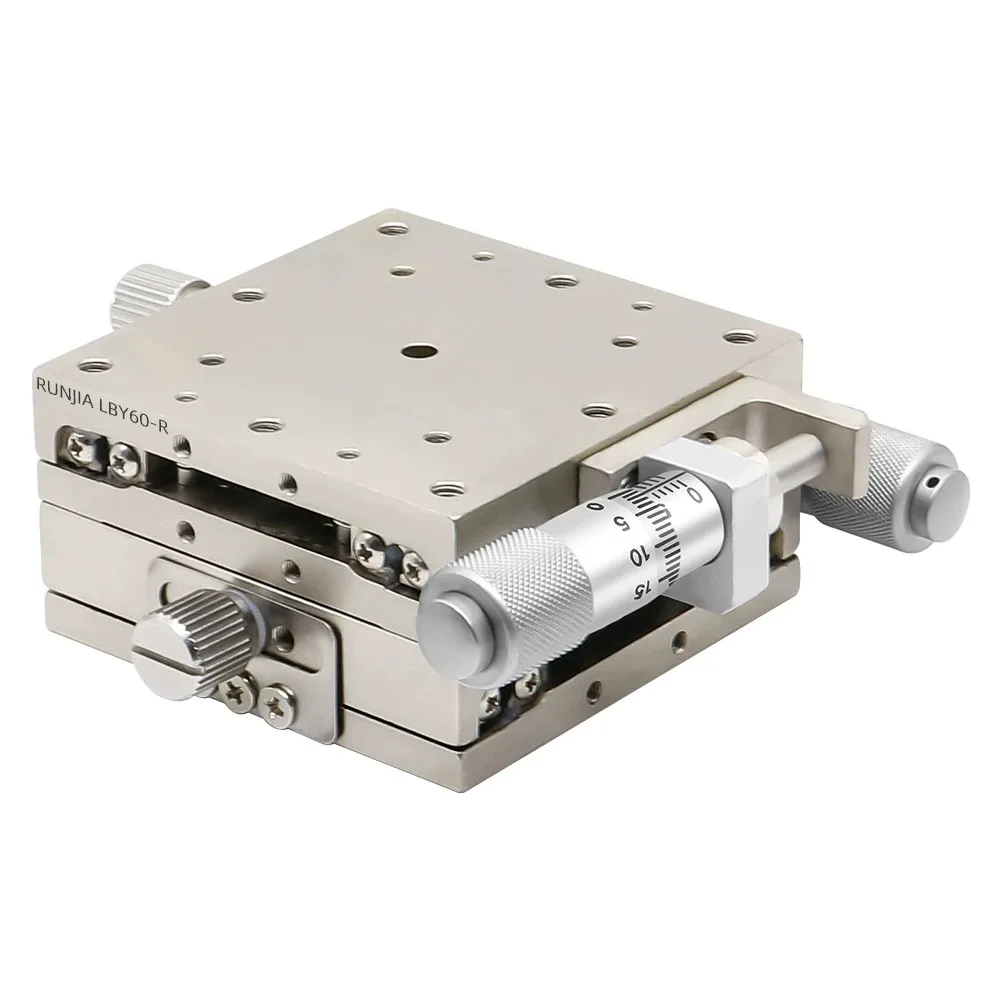XY Axis 25*25mm 40*40mm 60*60mm Optical Stainless Steel Stage Manual High-Precision Sliding Table 100*100mm