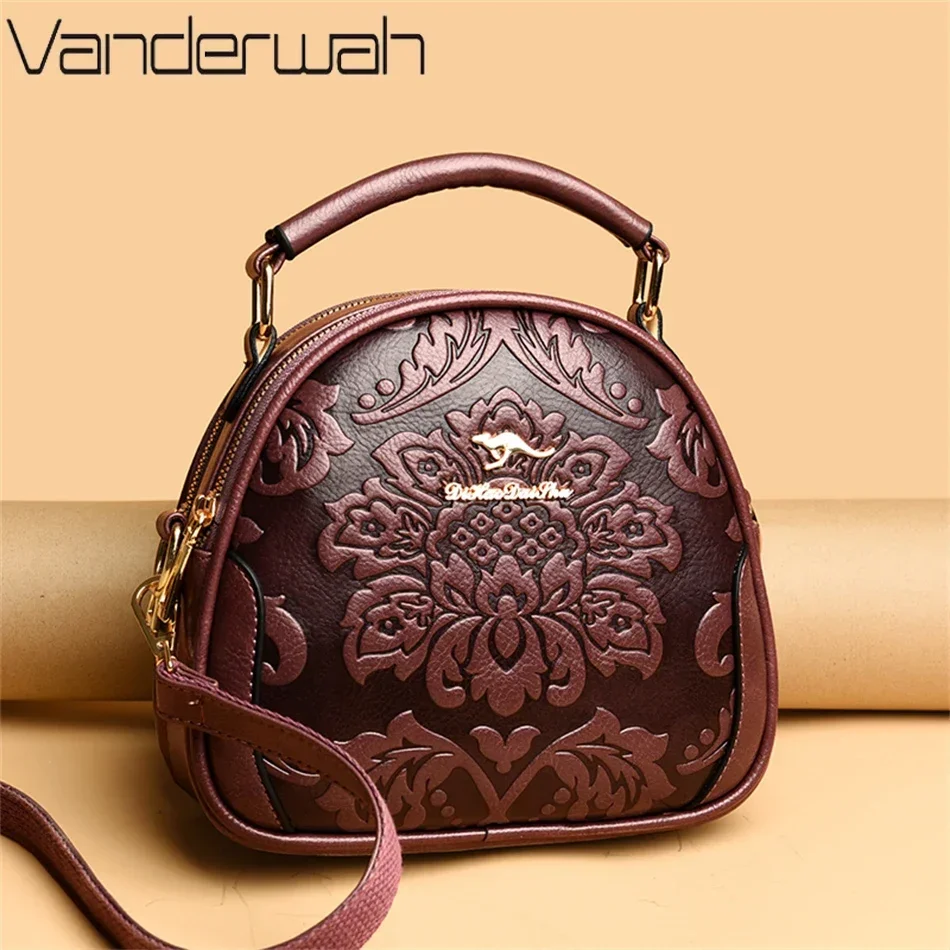 Flower Printed Crossbody Bags 2024 Fashion 2 Layers Trendy Handbags Luxury Women Designer High Quality PU Leather Shoulder Bags