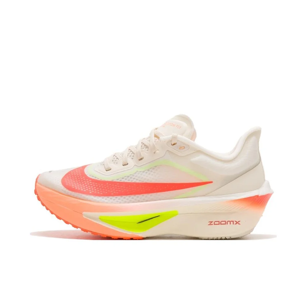 

Nike Zoom Fly 6 Breathable Low top ZOOMX Training Racing Running Shoes Women's White Orange FN8455-105