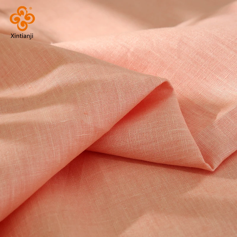 100% Linen Sewing Fabric Solid Color Natural Plant Dyed Fabric For Sewing Tops, Pants, Skirts Breathable Materials By 2 Yards