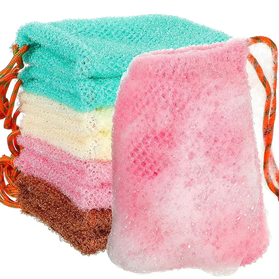 

Thicken Nylon Soap Saver Bag Pouch Bar Plentiful Bubble Foam Soap Bags Exfoliating Soap Mesh Bags for Shower Soaps Holder Pocket