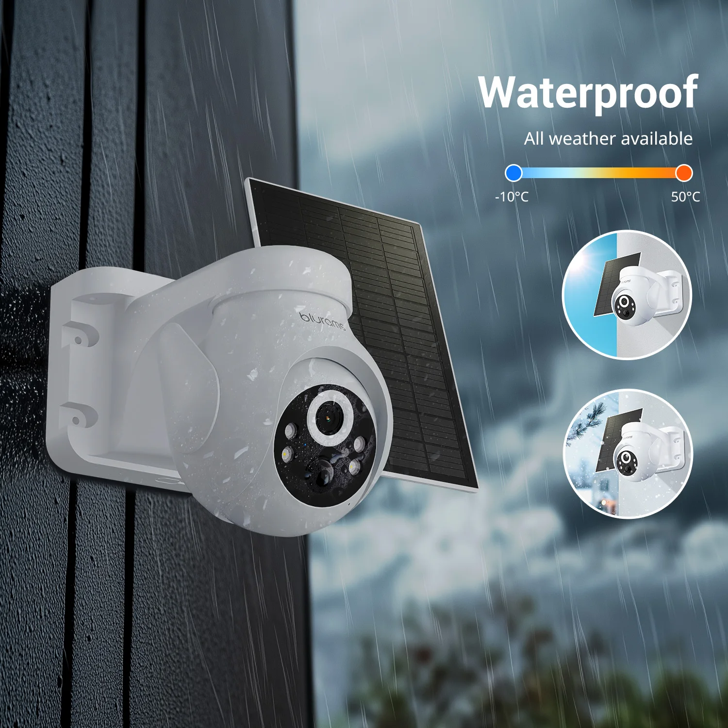 blurams 2K 2.4G Wi-Fi Home Security Camera Outdoor, 360° PTZ Camera Outside with Motion Tracking, Color Night Vision, 2-Way Talk