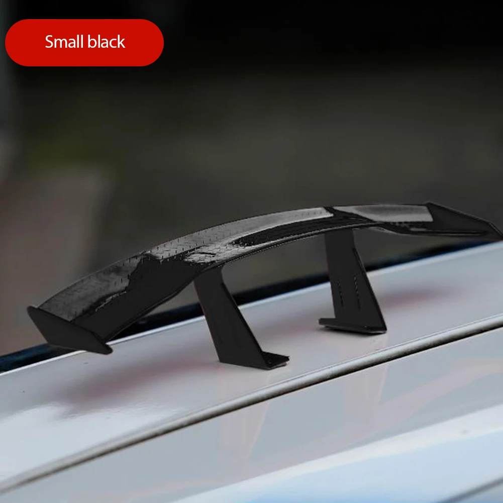 Carbon Look Car Rear Spoiler Mini Wings Small Model Decoration ABS Auto Accessories Black Blue Red White Grey GT Style Winglet