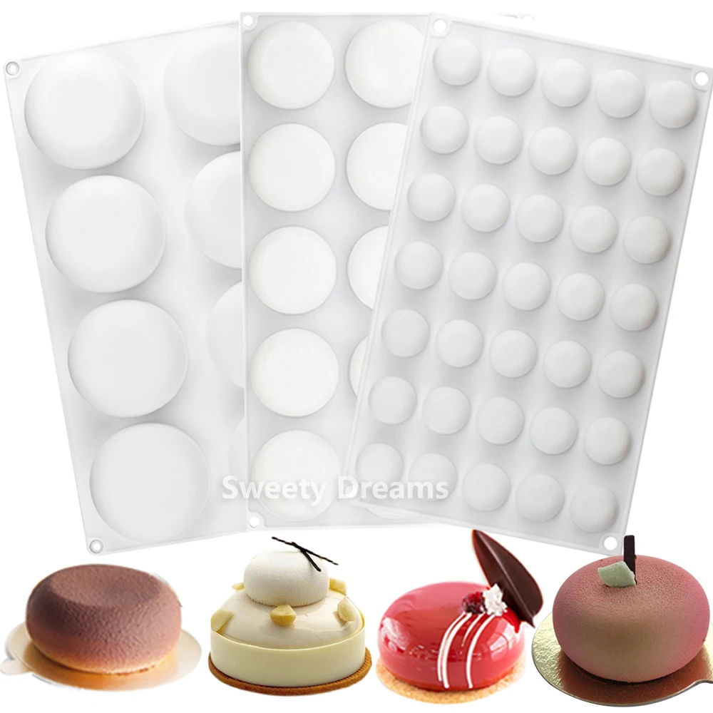 3D Flache Runde Silikon Kuchen Form für Schokolade Mousse Gelee Pudding Gebäck Eis Dessert Brot Backformen Pan Werkzeuge