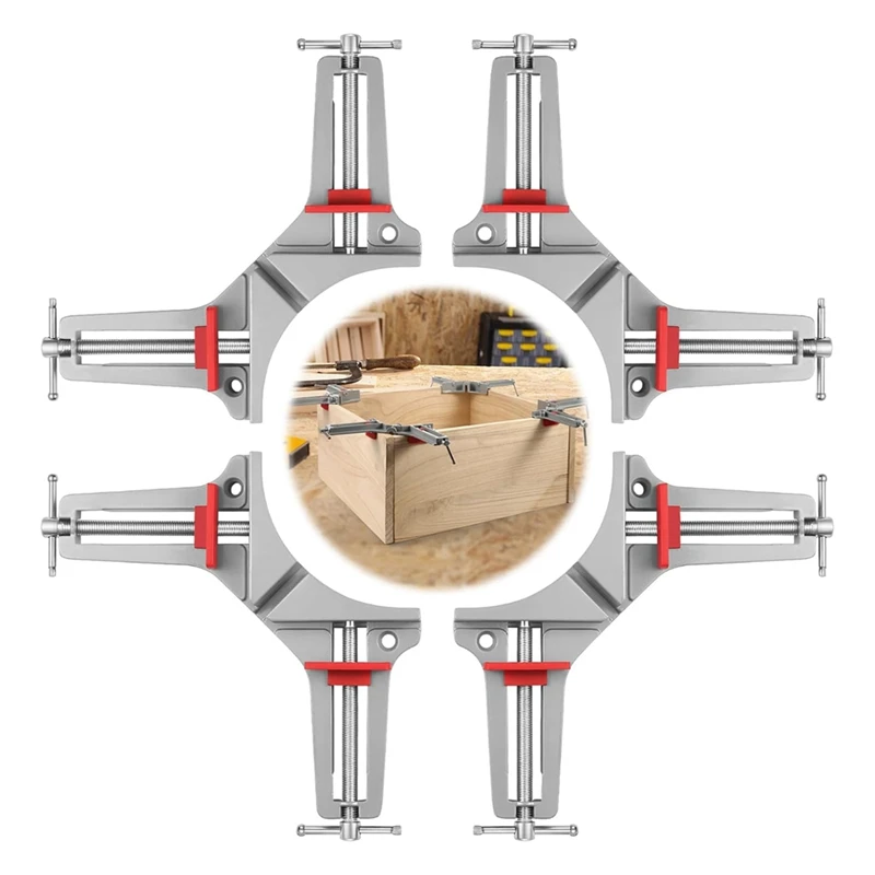 4Pcs Corner Clamp Right Angle Clamp 90 Degree Clamps For Woodworking, Photo Framing,Drawers,Glass Holder Easy To Use