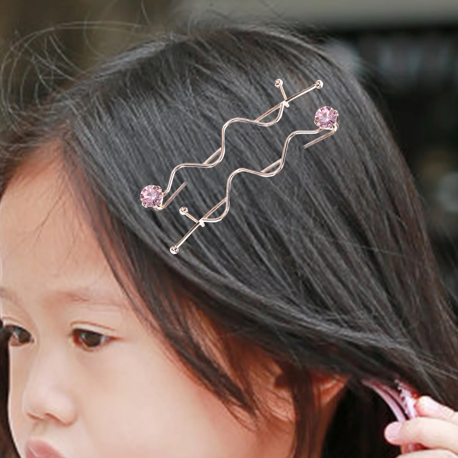 

6Pcs Side Hair Clips Rhinestone Barrettes Lightweight Hair Accessories for Women Teens Daily Use Rhinestone Barrettes