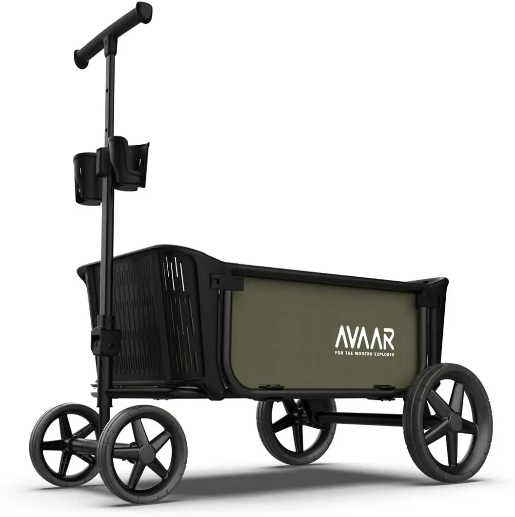 Go Anywhere 400lbs Large Capacity Collapsible Wagon Cart,Folding Utility Heavy Duty,All Terrain Big Wheels for Garden Camping